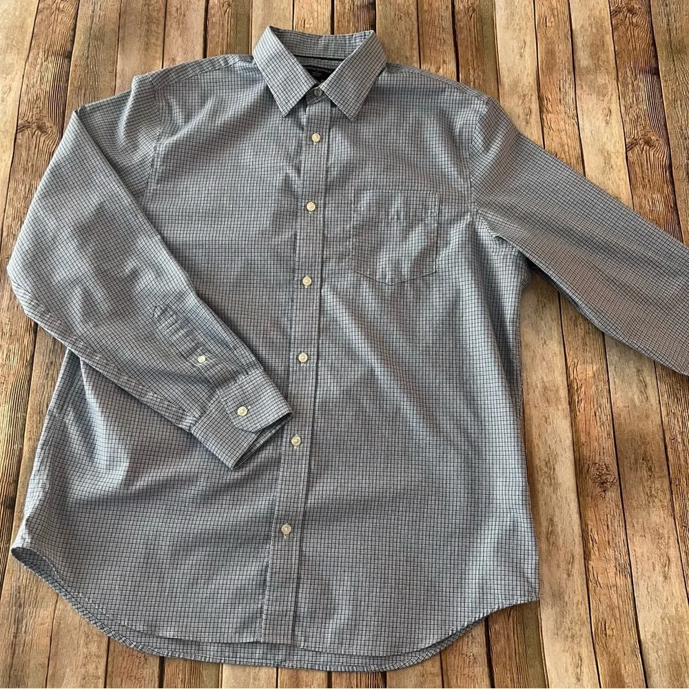 Banana Republic mens long sleeve plaid non-iron button down shirt | size XL